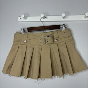 Forever 21 Hello Kitty Y2K Micro Mini Skirt Medium Bling Buckle Pleated Festival